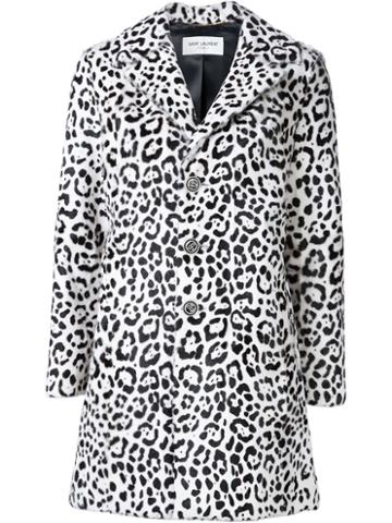 Saint Laurent Leopard Print Overcoat