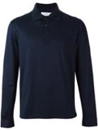 Salvatore Ferragamo Longsleeved Polo Shirt, Men's, Size: Large, Blue, Cotton