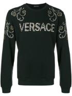Versace Studded Logo Sweatshirt - Black