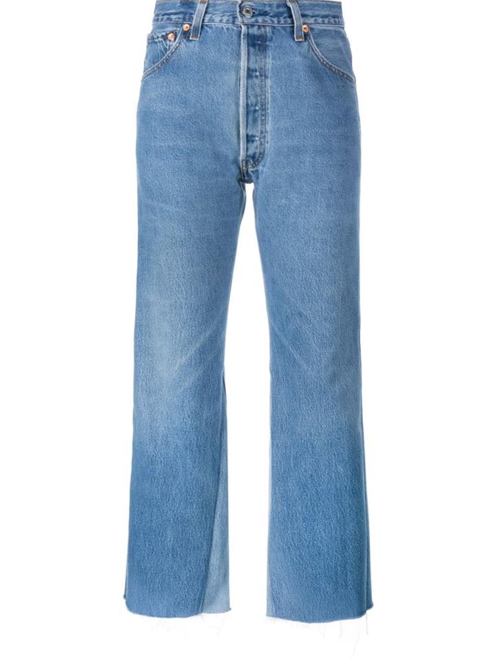 Re/done Leandra Jeans, Women's, Size: 26, Blue, Cotton/leather