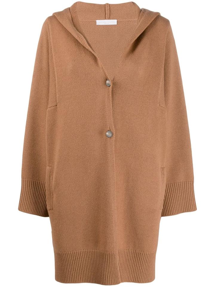 Fabiana Filippi Hooded Loose-fit Cardigan - Brown