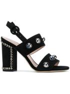 Alberto Gozzi Block Heel Embellished Sandals - Black