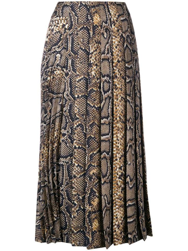 Victoria Beckham Pleated Midi Skirt High - Black