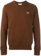 Ami Alexandre Mattiussi Embroidered Logo Sweatshirt, Men's, Size: Medium, Brown, Cotton
