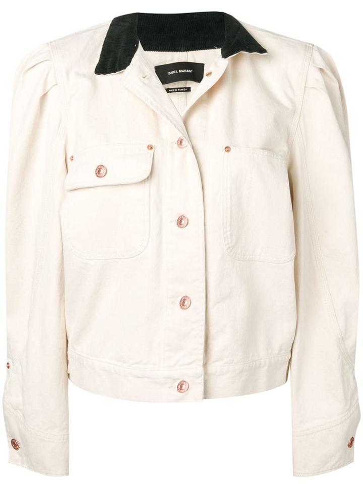 Isabel Marant Billowing Sleeve Denim Jacket - Neutrals