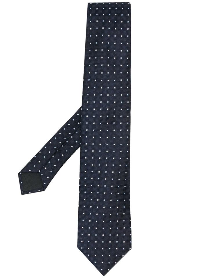 Boss Hugo Boss Square Embroidered Tie - Blue