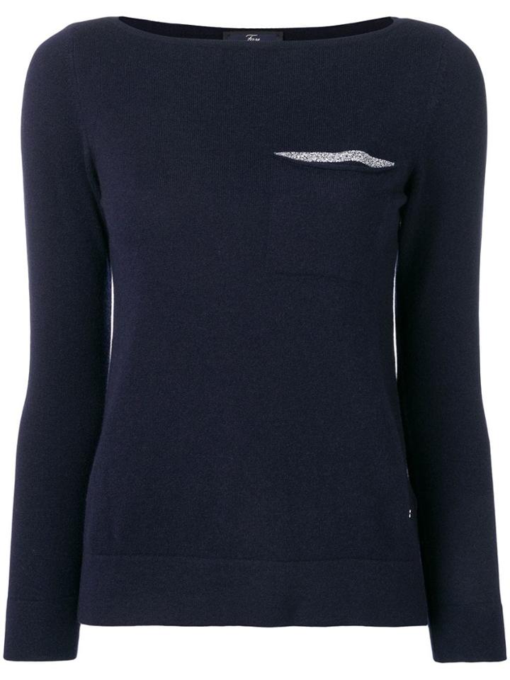 Fay Chest Pocket Jumper - Blue