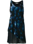 Giorgio Armani Vintage Flocked Floral Short Dress - Black