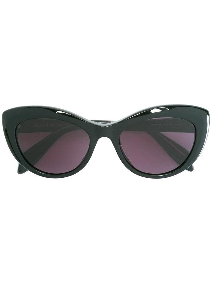 Alexander Mcqueen Cat Eye Sunglasses, Women's, Size: 53, Black, Acetate