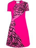 Valentino Tiger Print Skater Dress - Pink