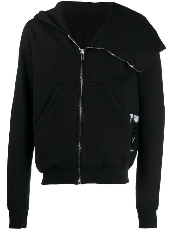 Rick Owens Drkshdw Patch Detail Zipped Hoodie - Black