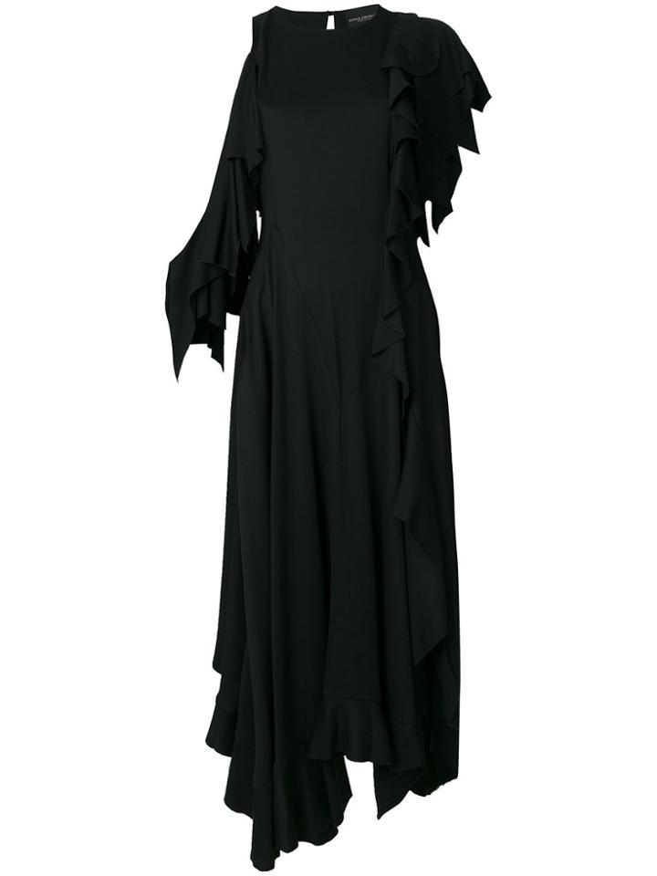 Erika Cavallini Asymmetric Ruffled Dress - Black