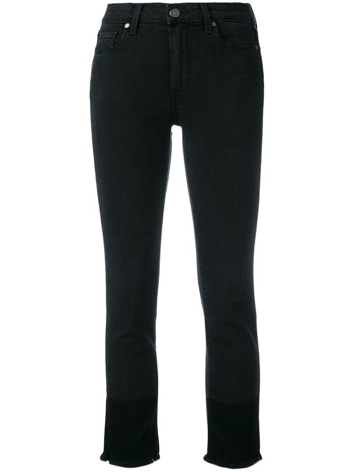 Paige - Raw Hem Cropped Jeans - Women - Cotton/spandex/elastane - 28, Black, Cotton/spandex/elastane