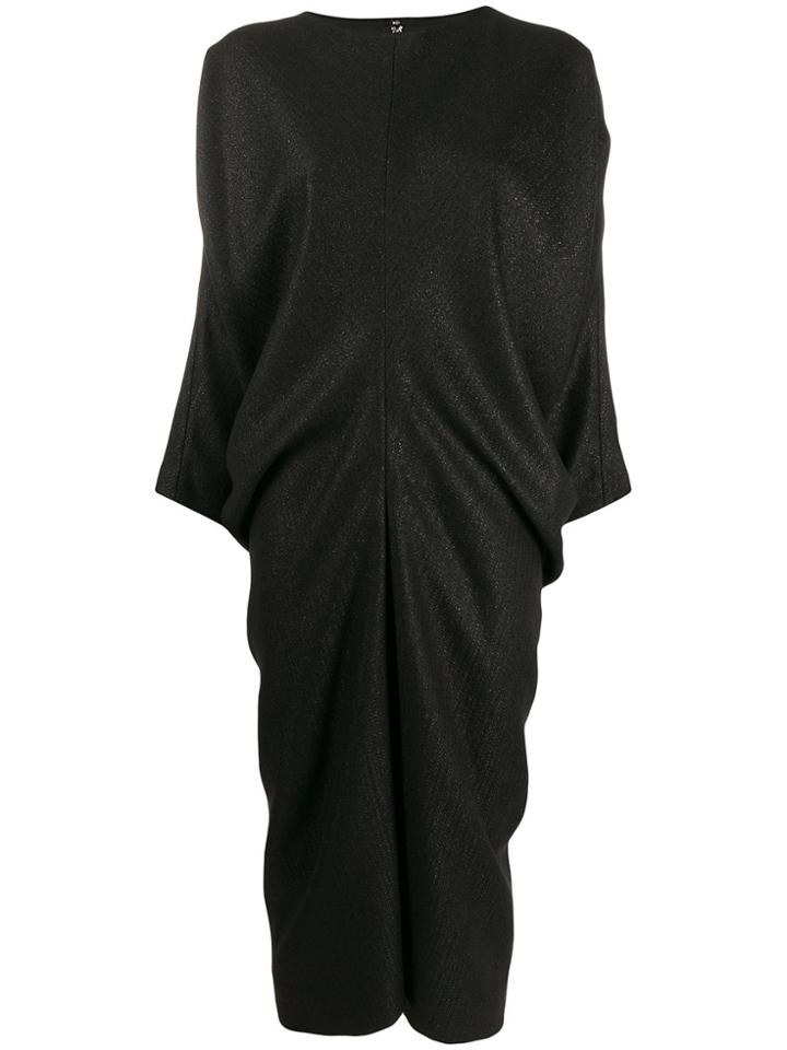 Comme Des Garçons Metallic Knit Midi Dress - Black