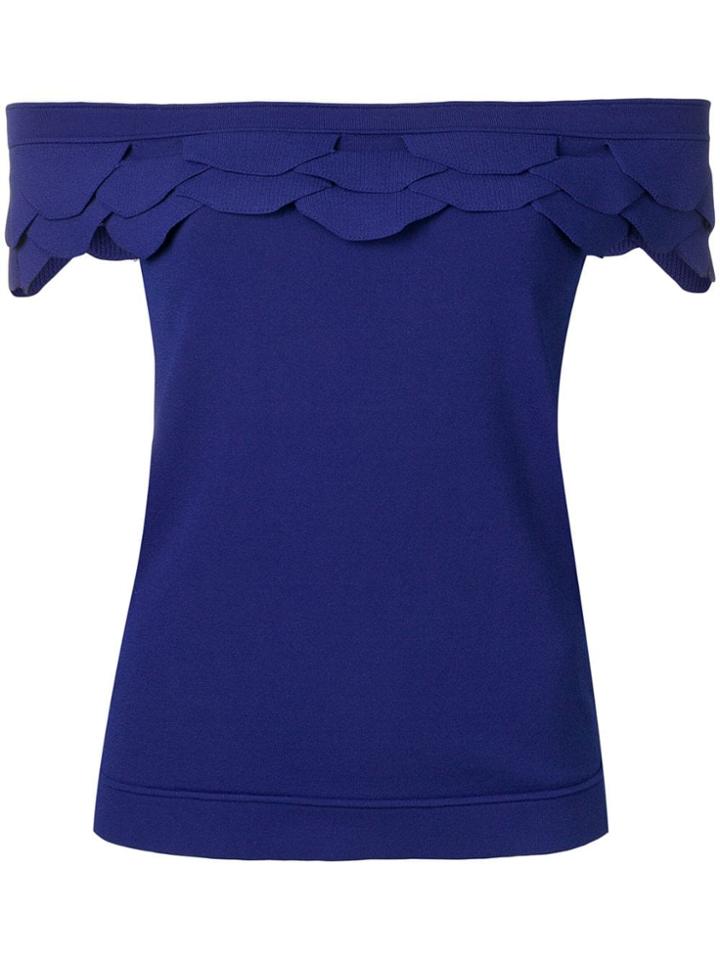 D.exterior Blue Off The Shoulder Top