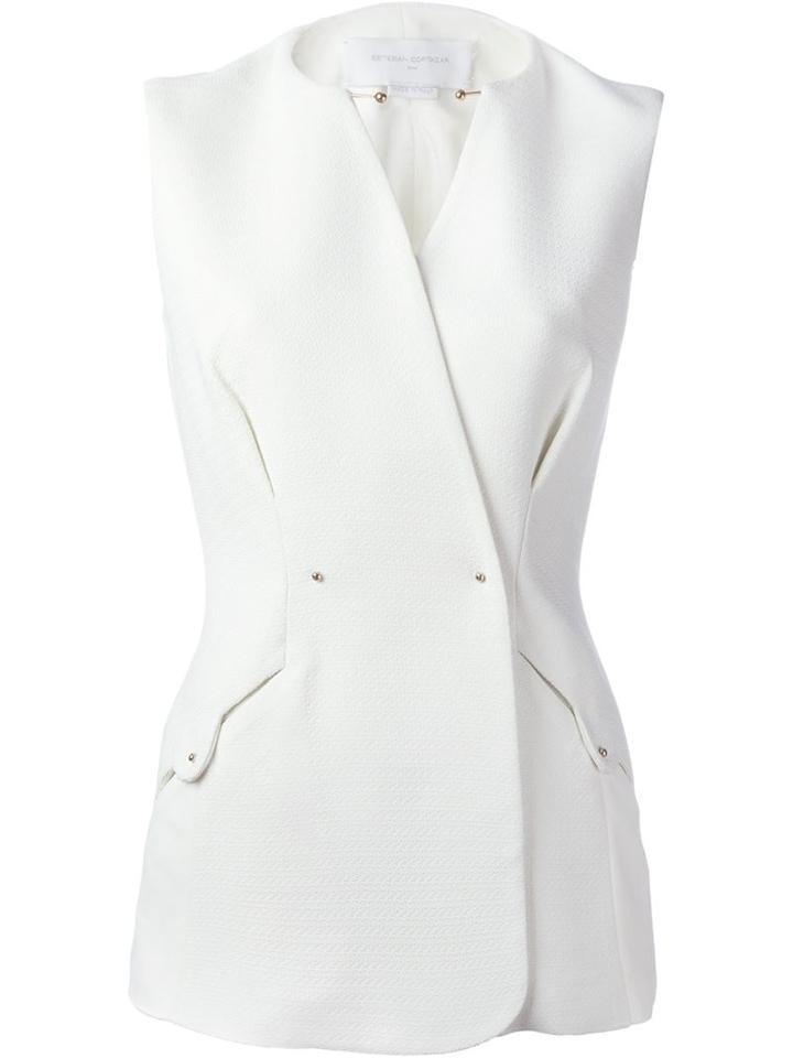 Esteban Cortazar Stud Detail Fitted Gilet
