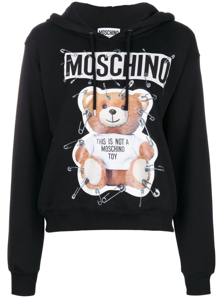 Moschino Printed Logo Hoodie - Black