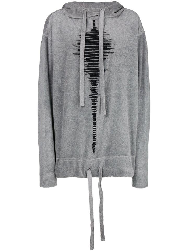 Forcerepublik Printed Drawstring Hoodie - Grey