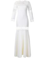 Huishan Zhang - 'faye' Fishtail Gown - Women - Silk/nylon/polyurethane/wool - 8, Women's, Nude/neutrals, Silk/nylon/polyurethane/wool