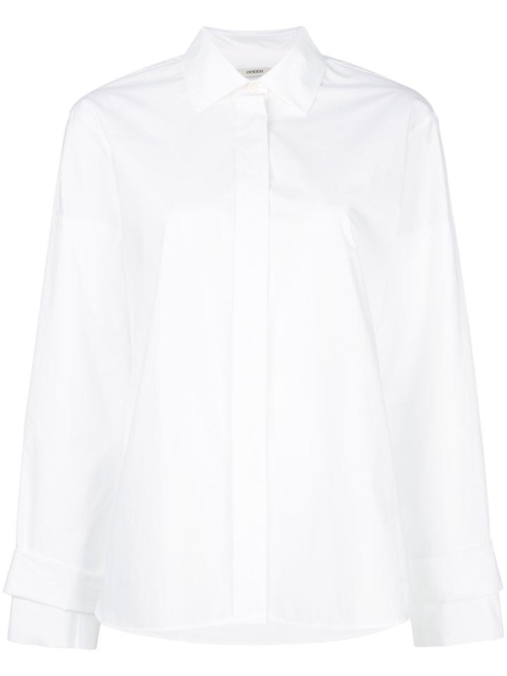 Odeeh Longsleeved Concealed Button Shirt - White