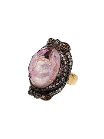 Sevan Bicakci Pink Cherub 24k Gold Sapphire And Diamond Ring -