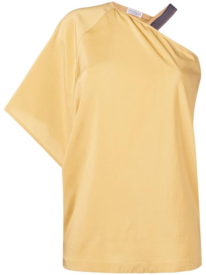 Brunello Cucinelli Asymmetric Draped Blouse - Yellow