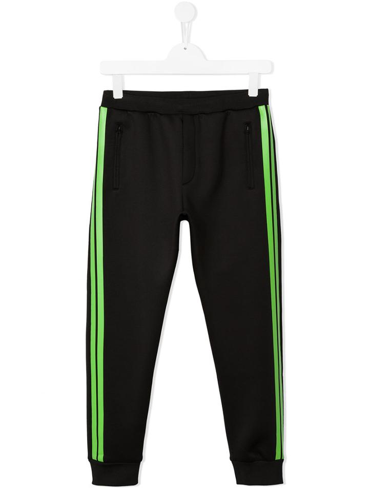 Dsquared2 Kids Striped Track Pants, Boy's, Size: 16 Yrs, Black