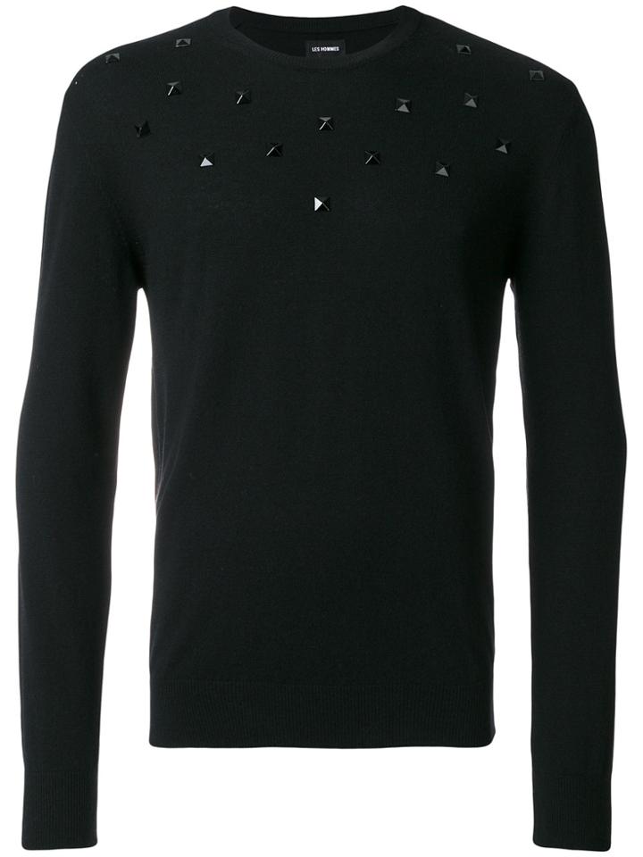 Les Hommes Knit Studded Top - Black