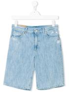 Dondup Kids Distressed Denim Shorts - Blue