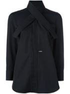 Dsquared2 Criss-cross Collar Pleatedshirt, Women's, Size: 44, Black, Cotton