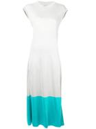 Agnona Colour Block Belted Dress - Neutrals