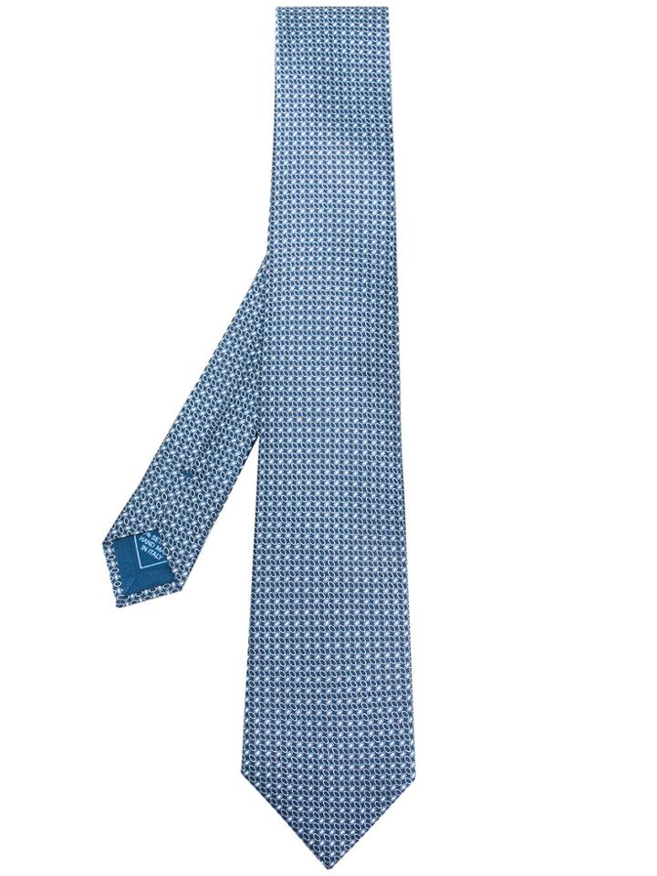 Brioni Geometric Patterned Tie - Blue
