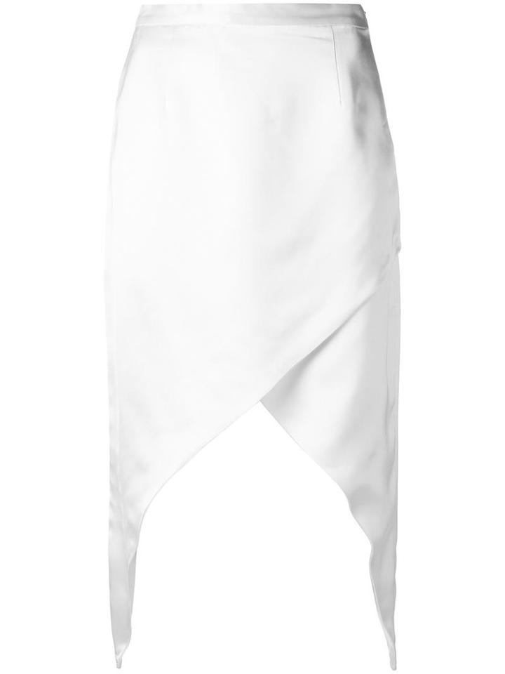 Adriana Degreas Asymmetric Midi Skirt, Women's, Size: G, White, Viscose