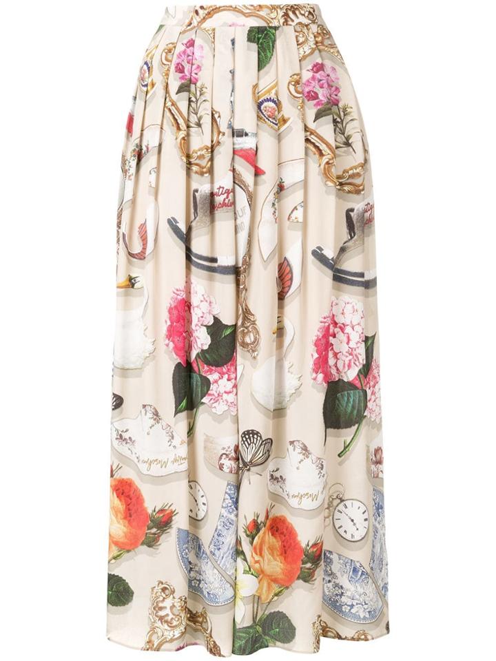 Boutique Moschino Printed Maxi Skirt - Neutrals