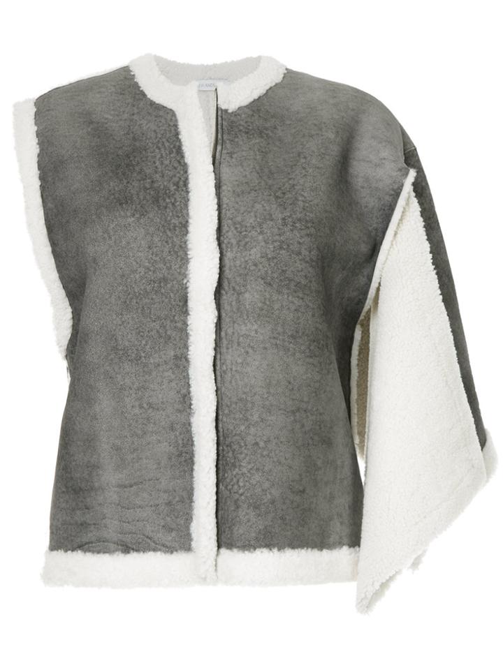 Jw Anderson Asymmetric Shearling Jacket - Grey