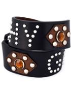 Givenchy Studded Wrap Bracelet, Women's, Black, Calf Leather/metal Other