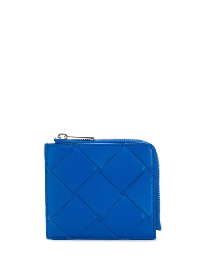 Bottega Veneta Small Woven Wallet - Blue