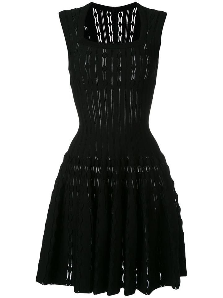 Alaïa Flared Mini Dress, Women's, Size: 38, Black, Polyamide/polyester/viscose/spandex/elastane