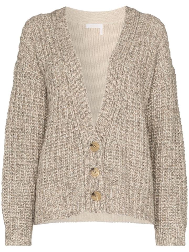 See By Chloé Two-tone Knitted Cardigan - Brown
