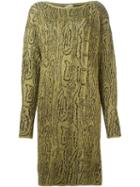 Krizia Vintage Diagonal Buttoned Dress, Women's, Size: Large, Grey