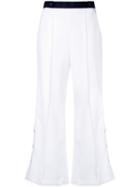 Loveless - Flared Button Trousers - Women - Polyester - 7, White, Polyester