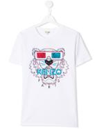 Kenzo Kids Teen 3d Style Tiger T-shirt - White
