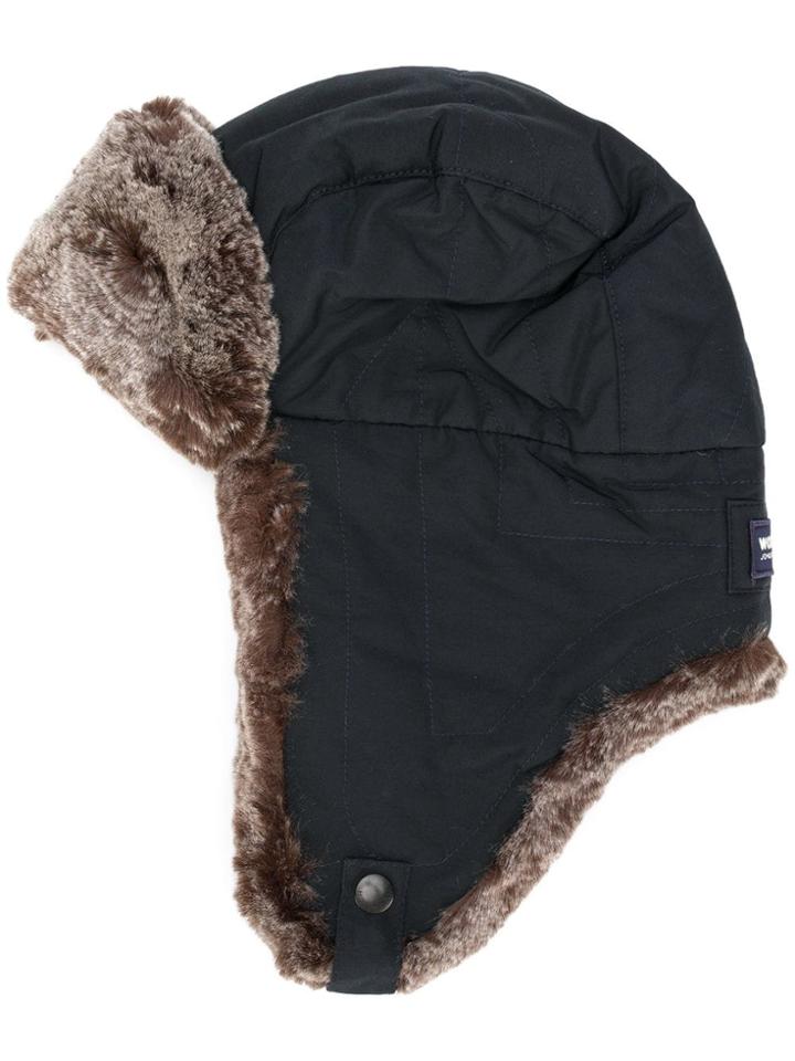 Woolrich Faux-fur Contrast Hat - Blue