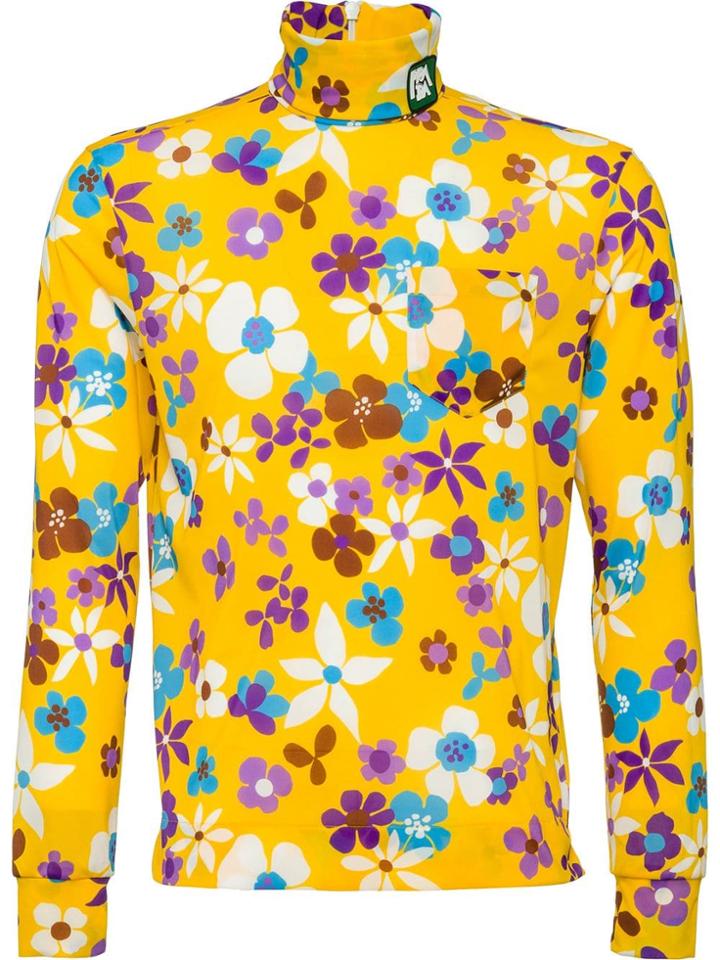 Prada Ladder-proof Turtleneck Sweatshirt - Yellow