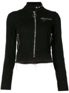 Marques'almeida High Neck Cropped Jacket, Women's, Size: Small, Black, Cotton