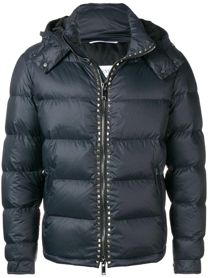 Valentino Rockstud Untitled Coat - Blue