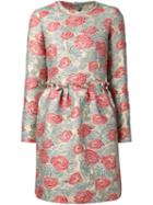 Lanvin Rose Jacquard Dress, Women's, Size: 40, Pink/purple, Cotton/linen/flax/polyamide/shell