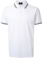Kent & Curwen Striped Collar Polo Shirt, Men's, Size: Large, White, Cotton