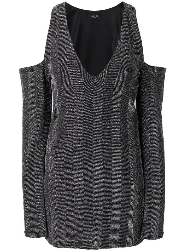 Amiri Cold Shoulder Mini Dress - Black