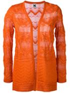 M Missoni - Zig-zag Cardigan - Women - Polyamide/viscose/metallic Fibre - 42, Yellow/orange, Polyamide/viscose/metallic Fibre